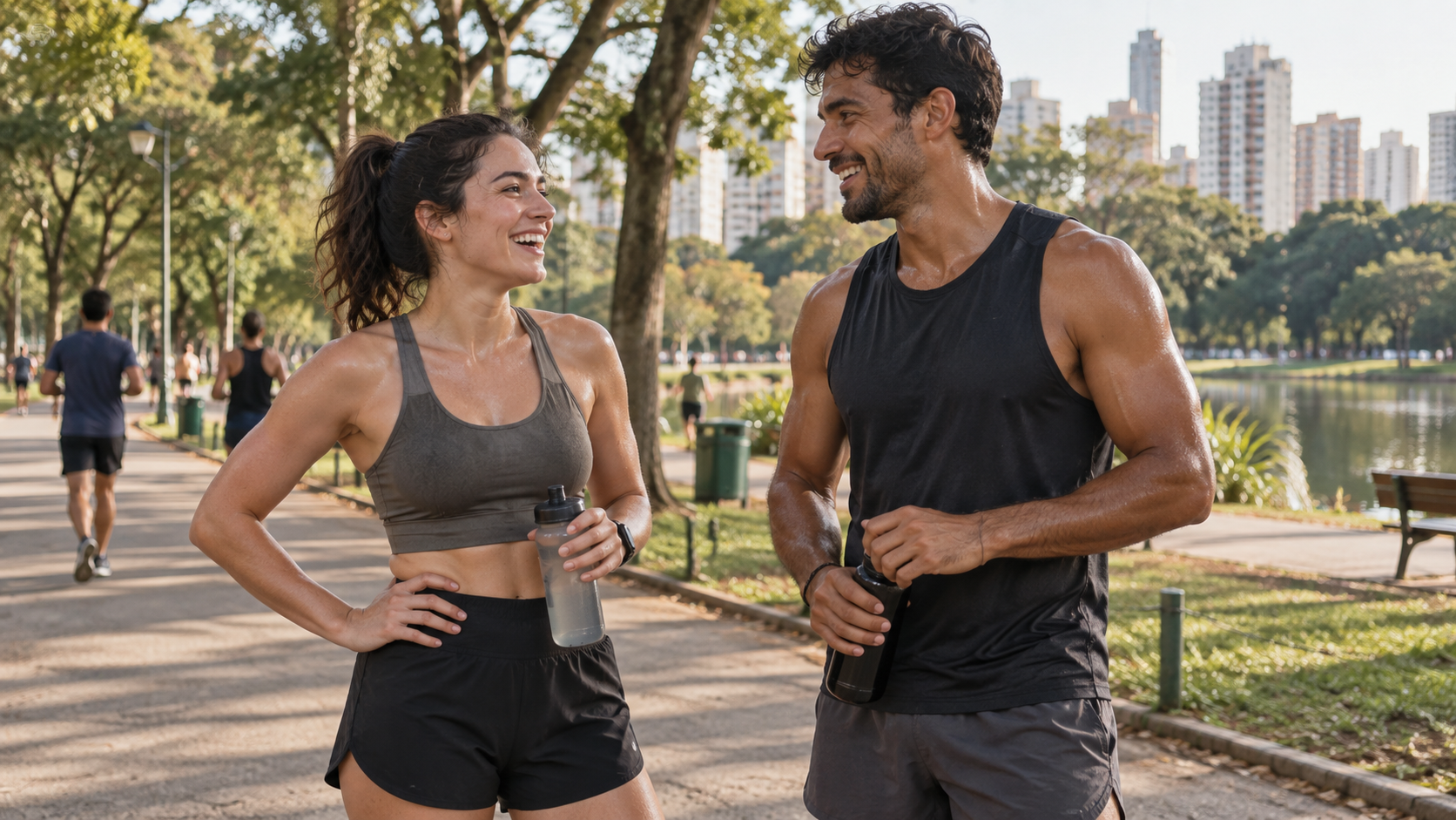 Dois corredores conversando depois de um treino